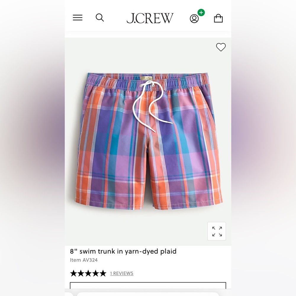 8” Swim Trunk in Yarn-Dyed Plaid
